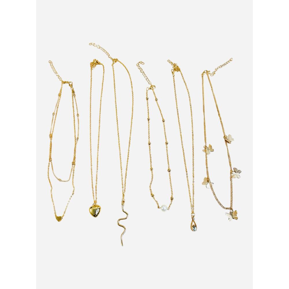 Dainty Gold Tone Layering Necklaces Fun Necklace Stacks Pendant Necklaces Lot